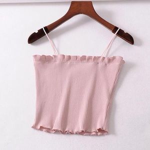 Ruffle Tank Top - Blush